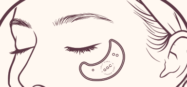 Patch curving beneath the eye