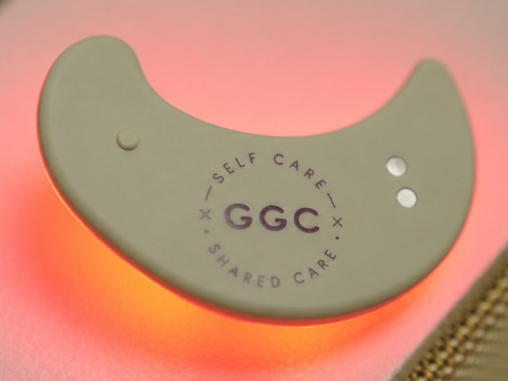 GGC LED patch with red light glowing beneath it