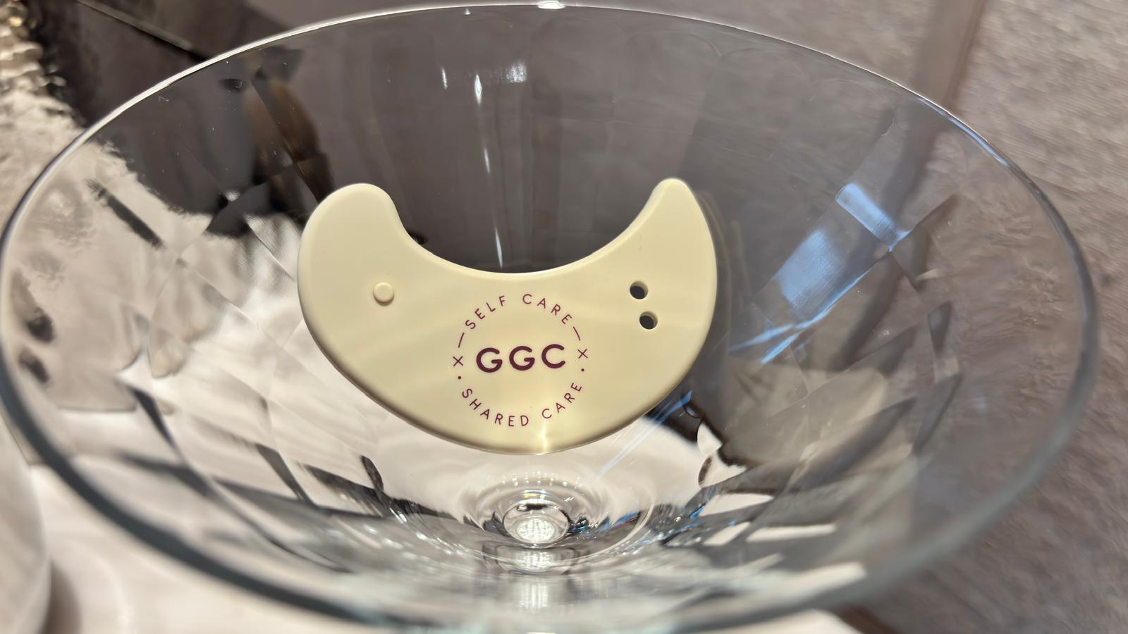 GGC Targeted LED Patch resting inside a clear patterned glass bowl